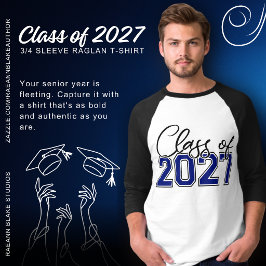 2027年卒業生 3/4袖ラグランTシャツ Tシャツ