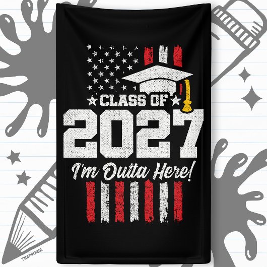 2027年卒業 アメリカ国旗クラス 横断幕