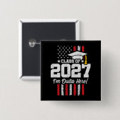 2027年卒業 アメリカ国旗クラス 缶バッジ (正面&裏面)
