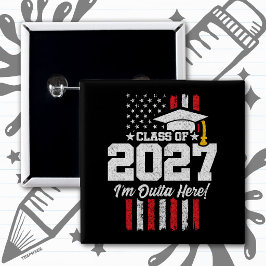 2027年卒業 アメリカ国旗クラス 缶バッジ