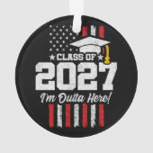 2027年卒業 アメリカ国旗 シニアクラス オーナメント (裏面)