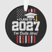2027年卒業 アメリカ国旗 シニアクラス オーナメント (正面)