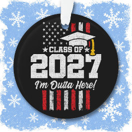 2027年卒業 アメリカ国旗 シニアクラス オーナメント
