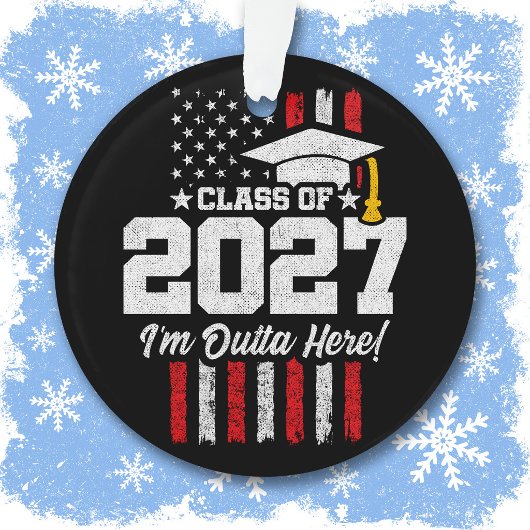 2027年卒業 アメリカ国旗 シニアクラス オーナメント