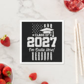 2027年卒業 アメリカ国旗 シニアクラス スタンダードカクテルナプキン (インサイチュ)