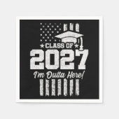 2027年卒業 アメリカ国旗 シニアクラス スタンダードカクテルナプキン (正面)