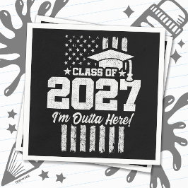 2027年卒業 アメリカ国旗 シニアクラス スタンダードカクテルナプキン