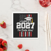 2027年卒業 アメリカ国旗 シニアクラス スタンダードカクテルナプキン (インサイチュ)