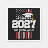 2027年卒業 アメリカ国旗 シニアクラス スタンダードカクテルナプキン (正面)