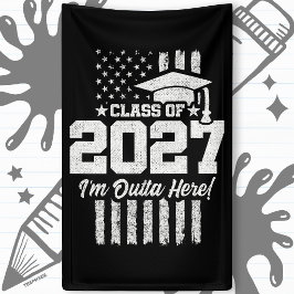 2027年卒業 アメリカ国旗 シニアクラス 横断幕