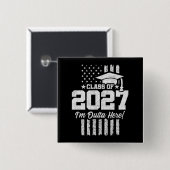 2027年卒業 アメリカ国旗 シニアクラス 缶バッジ (正面&裏面)