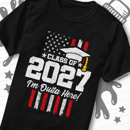 2027年卒業 アメリカ国旗 シニアクラス Tシャツ