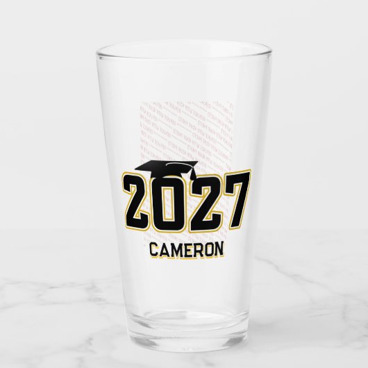 2027年卒業 レターマン 写真 卒業式 タンブラーグラス (正面)