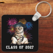 2027年卒業 猫好き キーホルダー (裏面)