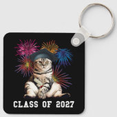 2027年卒業 猫好き キーホルダー (裏面)