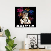 2027年卒業 猫好き ポスター (ホームオフィス)