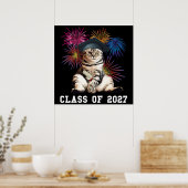 2027年卒業 猫好き ポスター (キッチン)