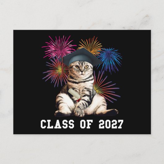 2027年卒業 猫好き ポストカード (正面)