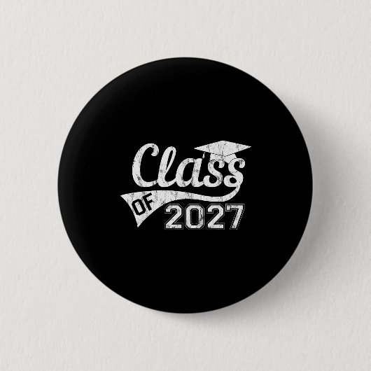 2027年卒業 2027年卒 高校生 最初の学校の日 缶バッジ (正面)