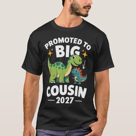 2027年大型従兄弟昇格 恐竜 Tシャツ (正面)