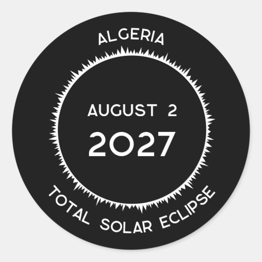 2027年太陽のアルジェリア全日食 ラウンドシール (正面)