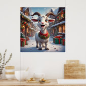 🐐2027年干支のやぎのクリスマスギフト🎄 ポスター (キッチン)