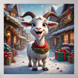 🐐2027年干支のやぎのクリスマスギフト🎄 ポスター