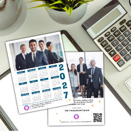2027年度カレンダー 企業用 写真 ロゴ QRコード シーズンポストカード