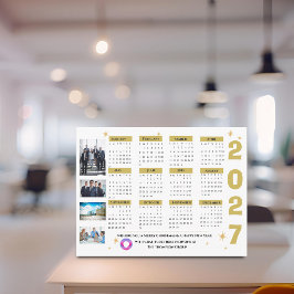 2027年度 カレンダー 社内イベント 写真 ゴールドの星 シーズンポストカード