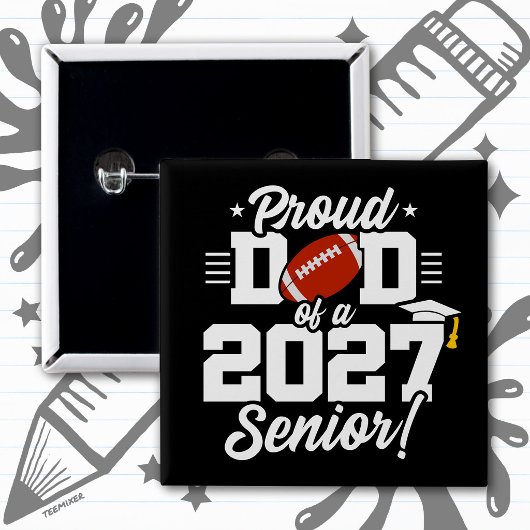 2027年度 卒業生の誇りある父 サッカー 缶バッジ