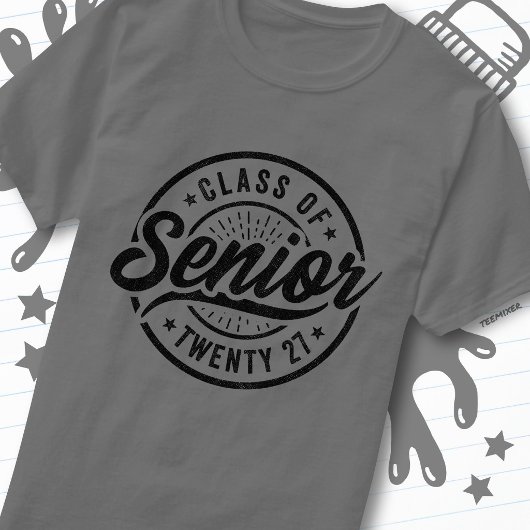 2027年度 学校 懐かしい シニア 卒業生 クラス Tシャツ