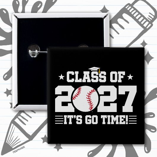 2027年度 野球 卒業 おめでとう シニアクラス 缶バッジ
