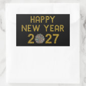 2027年新年あけましておめでとうございます 長方形シール (バッグ)