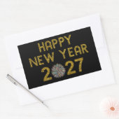 2027年新年あけましておめでとうございます 長方形シール (封筒)