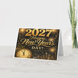 2027年新年おめでとう | 高級ゴールド花火 サンキューカード