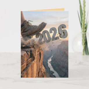 2027年新年のハイキングブーツ カード