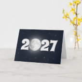 2027年新年の満月カード カード (黄色い花)