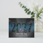 2027年新年の花火と雲 シーズンポストカード (スタンド正面)
