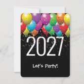 2027年新年パーティー風船 招待状 (正面)