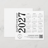 2027年新年ビジネスカレンダー ロゴ QRコード シーズンカード (正面/裏面)