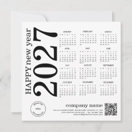 2027年新年ビジネスカレンダー ロゴ QRコード シーズンカード