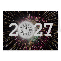2027年新年花火と月時計