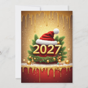 2027年新年・クリスマス・ホリデーデザイン 招待状