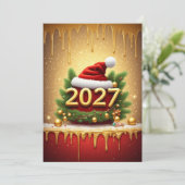2027年新年・クリスマス・ホリデーデザイン 招待状 (スタンド正面)