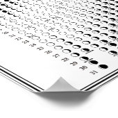 2027年月のサイクル ミニマルムーンフェーズカレンダー ポスター (角)