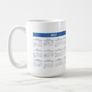 2027年月カレンダー 両面 コーヒーマグカップ