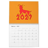 2027年未の年 カレンダー (2月 2027)