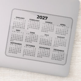 2027年横型カレンダーがデザインされたラップトップ シール