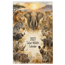 2027年版サファリの野生動物カレンダー