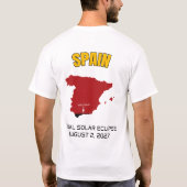 2027年皆既日食 スペイン カントリーTシャツ Tシャツ (裏面)